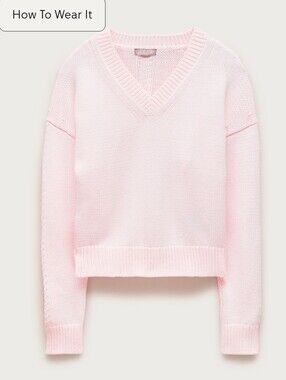 NWT J.Crew Women's Pink Cotton-blend V-neck pullover sweater Sz M $118